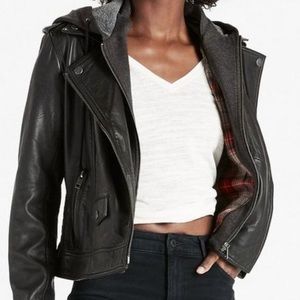 Lucky Brand leather moto jacket size large